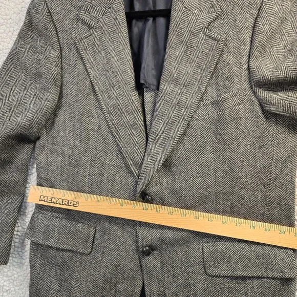 Vtg Bradmore Mens 40R Brown Wool Herringbone Tweed Blazer Jacket Preppy Academia - Picture 10 of 14
